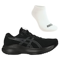 Kit Tênis Asics Gel-Excite 11 E Meia Cano Curto - Masculino PRETO/PRETO