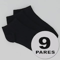 Kit 9 Pares de Meia Selene Sapatilha PRETO