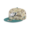 Boné New Era 9Fifty Philadelphia Eagles NFL Salute Service 2025 Masculino VERDE