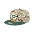 Boné New Era 9Fifty Green Bay Packers NFL Salute Service 2025 Masculino VERDE