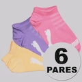 Kit 6 Pares de Meia Puma Sapatilha Infantil LARANJA