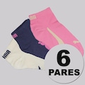 Kit 6 Pares Meia Puma Sapatilha Infantil ROSA