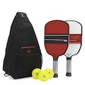 Kit Pickleball Joola Agassi/Graf Champion Set com 2 Raquetes + 3 Bolas PRETO