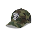 Boné New Era 9Forty M-Crown A-Frame Las Vegas Raiders NFL Salute Service 2025 Masculino VERDE