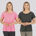 Kit 2 Camisetas Selene Dryfit Básica Feminina ROSA