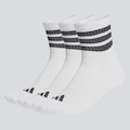 Kit 3 Pares de Meia Adidas 3 Stripes ESS Mid Unissex BRANCO