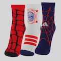 Kit 3 Pares Meia adidas LK MRVL SM Infantil VERMELHO