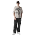 Camiseta New Era Oversize Los Angeles Lakers NBA Masculina BEGE