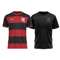 Kit Camisa Do Flamengo Camisa Confirm + Emoção Braziline - Masculino VERMELHO/PRETO