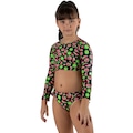 Biquíni Cropped Manga Longa Vekyo Moda Praia Infantil PRETO