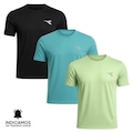 Kit 3 Camisetas Diadora Small Logo Masculina PRETO