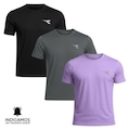 Kit 3 Camisetas Diadora Small Logo Masculina LILAS