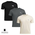 Kit 3 Camisetas Diadora Small Logo Masculina PRETO