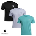 Kit 3 Camisetas Diadora Small Logo Masculina PRETO