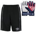Kit Goleiro Umbro Bermuda Shelter + Luva Infantil PRETO