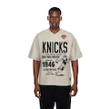 Camiseta New Era Oversize New York Knicks NBA Masculina BEGE