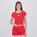 Camiseta Cropped Fila Slim Letter Feminino VERMELHO
