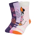 Kit Meias com 3 Pares adidas Disney Minnie Infantil BRANCO/ROXO