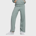 Calça Puma Ess Elevated Rib Straight Feminina VERDE