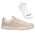 Kit Tênis Fila Vortex + Meia - Feminino BEGE/BRANCO