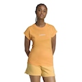 Camiseta Feminina adidas Manga Curta Logo Linear LARANJA/BRANCO