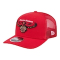 Boné New Era 970ss Atlanta Hawks Hardwood Trucker Masculino VERMELHO
