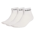 Meia Cano Baixo Linear Ankle adidas - 3 Pares - Unissex OFF WHITE
