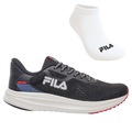 Kit Tênis Fila Fastness E Meia - Masculino PRETO/VERMELHO