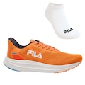 Kit Tênis Fila Fastness E Meia - Masculino LARANJA/BRANCO