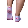 Meia Cano Curto de Hidroginástica Acte Antiderrapante Feminina BRANCO/ROSA