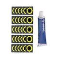 Kit Remendo Reparo Vipal 30mm Câmara de Ar Bike com 30 Unidades + Cola PRETO/AMARELO