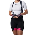 Bretelle Ciclismo Feminino ERT Lady com Zíper Forro em Gel PRETO/ROSA