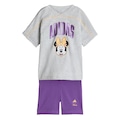Conjunto Camiseta e Parte de Baixo adidas Disney Minnie Mouse Infantil CINZA