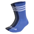 Meia adidas Três Listras Sportswear com Amortecimento Unissex - 3 Pares AZUL/CINZA ESC