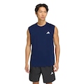 Camiseta Regata Masculina adidas Treino Básica AZUL/BRANCO