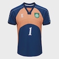 CAMISETA DO PALMEIRAS GOLEIRO RETRÔ 2000 BETEL MASCULINA LARANJA/AZUL ESC