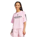 Camiseta adidas Jacquard Tiro x Common Goal Feminina ROSA/PRETO