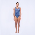 Maiô Speedo Cross Slim Wind Waves - Adulto AZUL