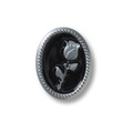 Jibbitz™ Emblema de Rosa PRETO/PRATA