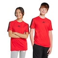 Camiseta adidas 3 Stripes Infantil VERMELHO/PRETO