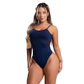 Body Fitness Feminino Collant Aberto Lado Decote Moda Trend Mvb Modas AZUL ESCURO