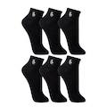 Lupo Meia 3223 Kit 6 Pares Cano Curto Tamanho 45-48 PRETO