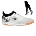 Kit Chuteira Futsal Adulto Penalty Evolution Club Y-1 e Meião BRANCO/PRETO