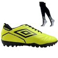 Kit Chuteira Society Adulto Umbro Manchester e Meião AMARELO/PRETO