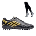 Kit Chuteira Society Adulto Umbro Manchester e Meião PRETO/OURO
