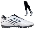 Kit Chuteira Society Adulto Umbro Manchester e Meião BRANCO/PRETO