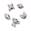 Kit Jibbitz Prata e Rosa Pack com 5 Peças BRANCO