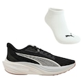 Kit Tênis Feminino Puma Darter Pro Archive + Meia PRETO/BRANCO