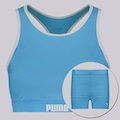 Conjunto Shorts Hotpants e Top PUMA Gym Feminino AZUL