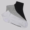 Kit Meia Converse Cano Baixo Star Chevron 3 Pares BRANCO